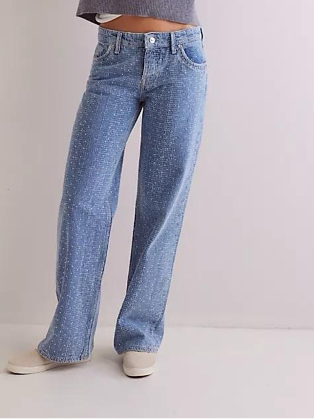 Free People We The Free Tennessee Low-Rise Shine Boyfriend Jeans size 33